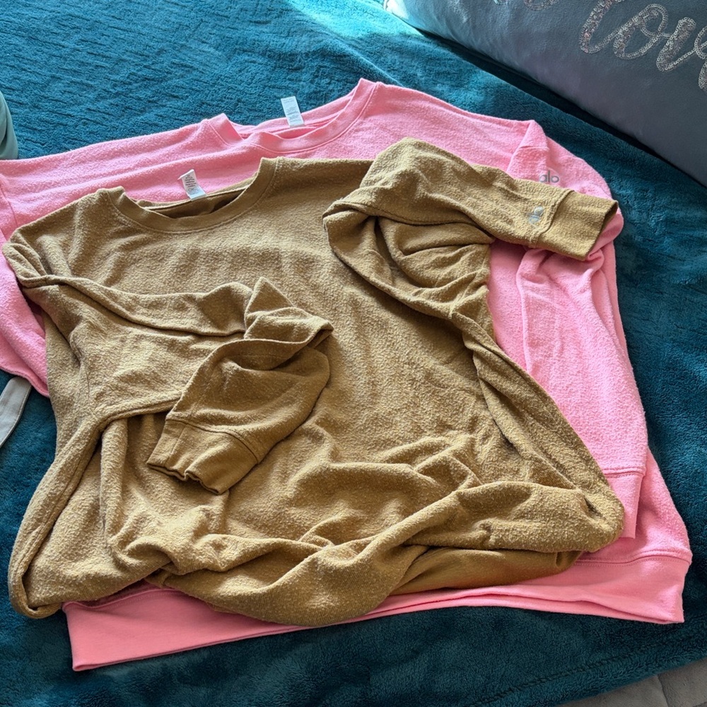 Alo Logo Sweatshirt Brown medium oversized - Picture 3 of 7